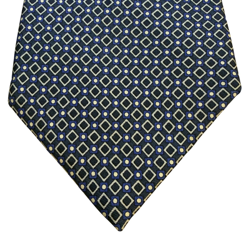 Brooks Brothers Brooks Basics Mens Blue Geometric Silk Necktie USA Made